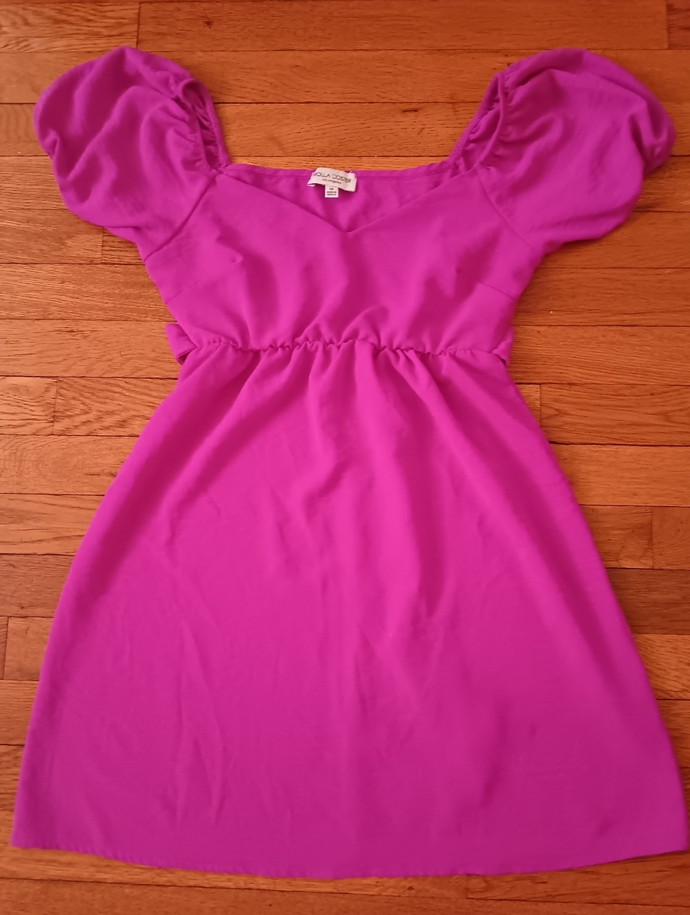 Rolla Coster Bright Magenta Puff Sleeve Dress